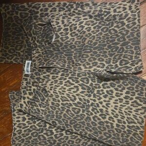 Leopard Print Flare & Wide Leg Jeans